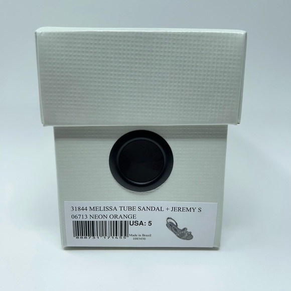 Melissa + Jeremy Scott Womens Tube Slingback Sandals Neon Orange Rubber 5-9 New - Picture 12 of 16